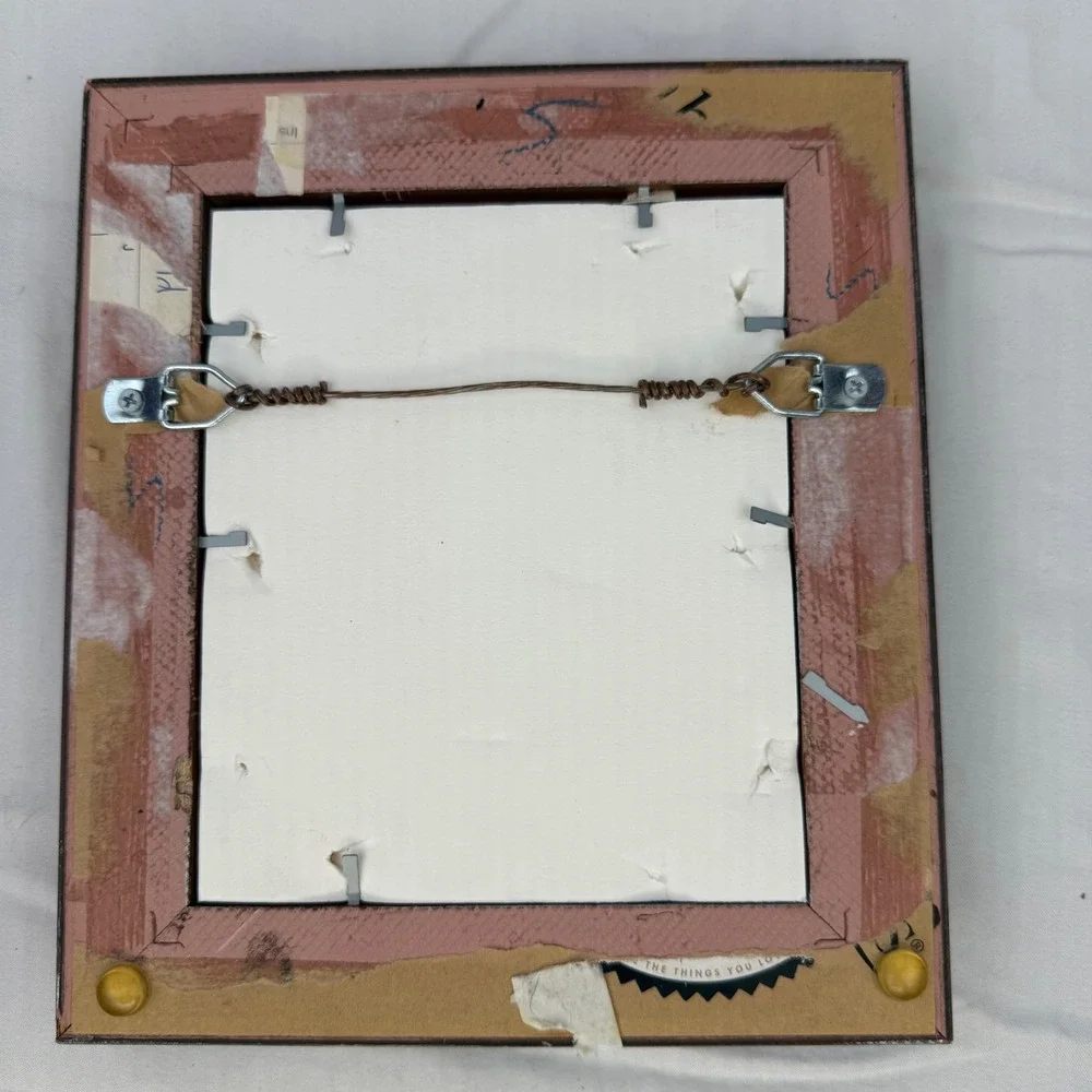 Vintage Ornate Baroque Bronze Gold Picture Frame Red Velvet Mat 8x9.25